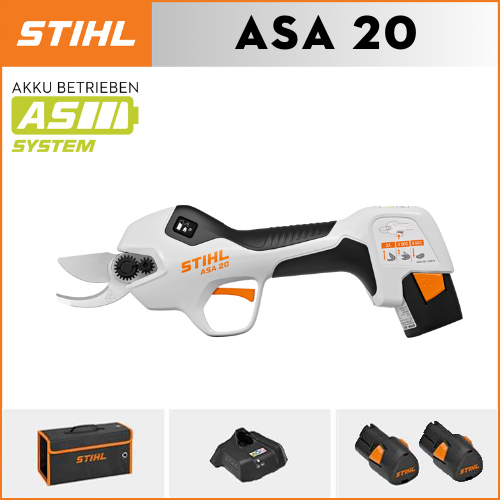 【STIHL】 ASA20*1, batería de litio*2, caja de almacenamiento*1, cabezal de corte*1, cargador*1